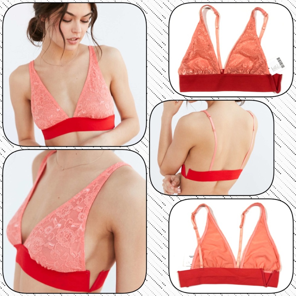 UO OFU V-Side Lace Triangle Bralette